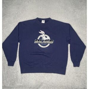 Vintage Y2K Bugs Bunny‎ Crew Neck Adult L Navy Blue Embroidered Cartoon Pullover